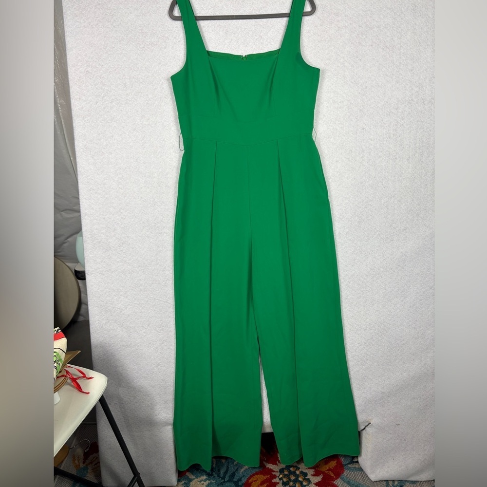 ANTONIO MELANI Emerald Green Sleeveless Wide-Leg Jumpsuit